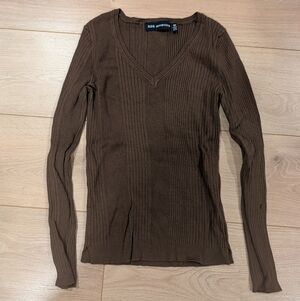 525 America Dark Olive V-Neck Sweater